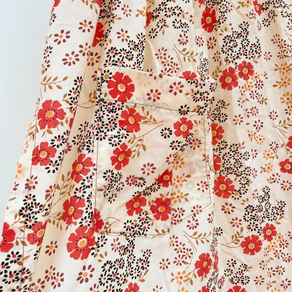 Vintage‎ Handmade Half Apron Floral Country Cottage Kitchen Retro Farmhouse